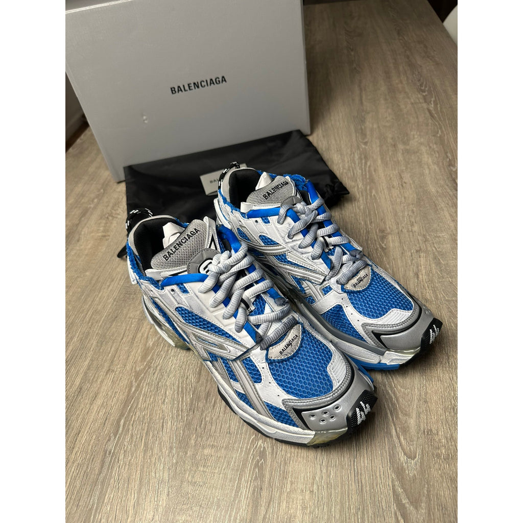 Balenciaga Baskets en cuir Runner Bleu 44