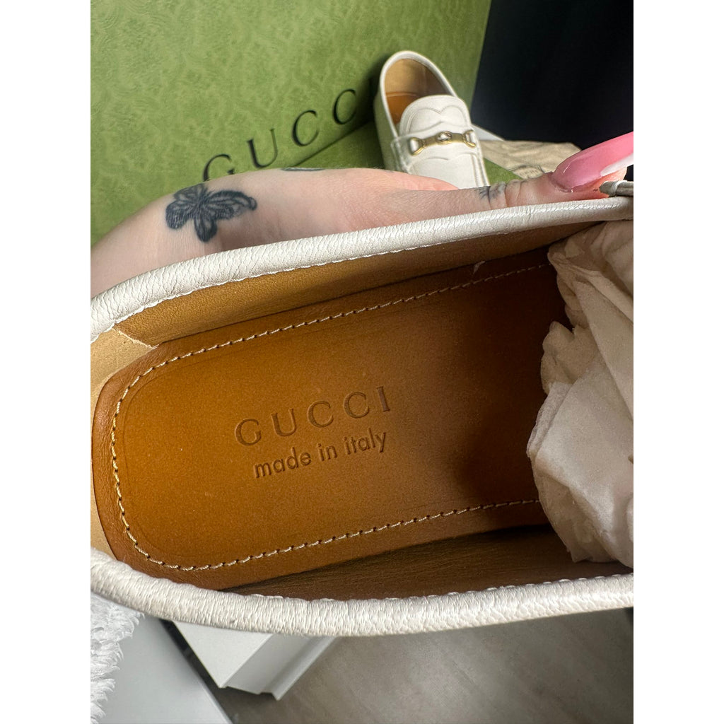 Gucci Mocassins en cuir Jordaan Beige 7.5