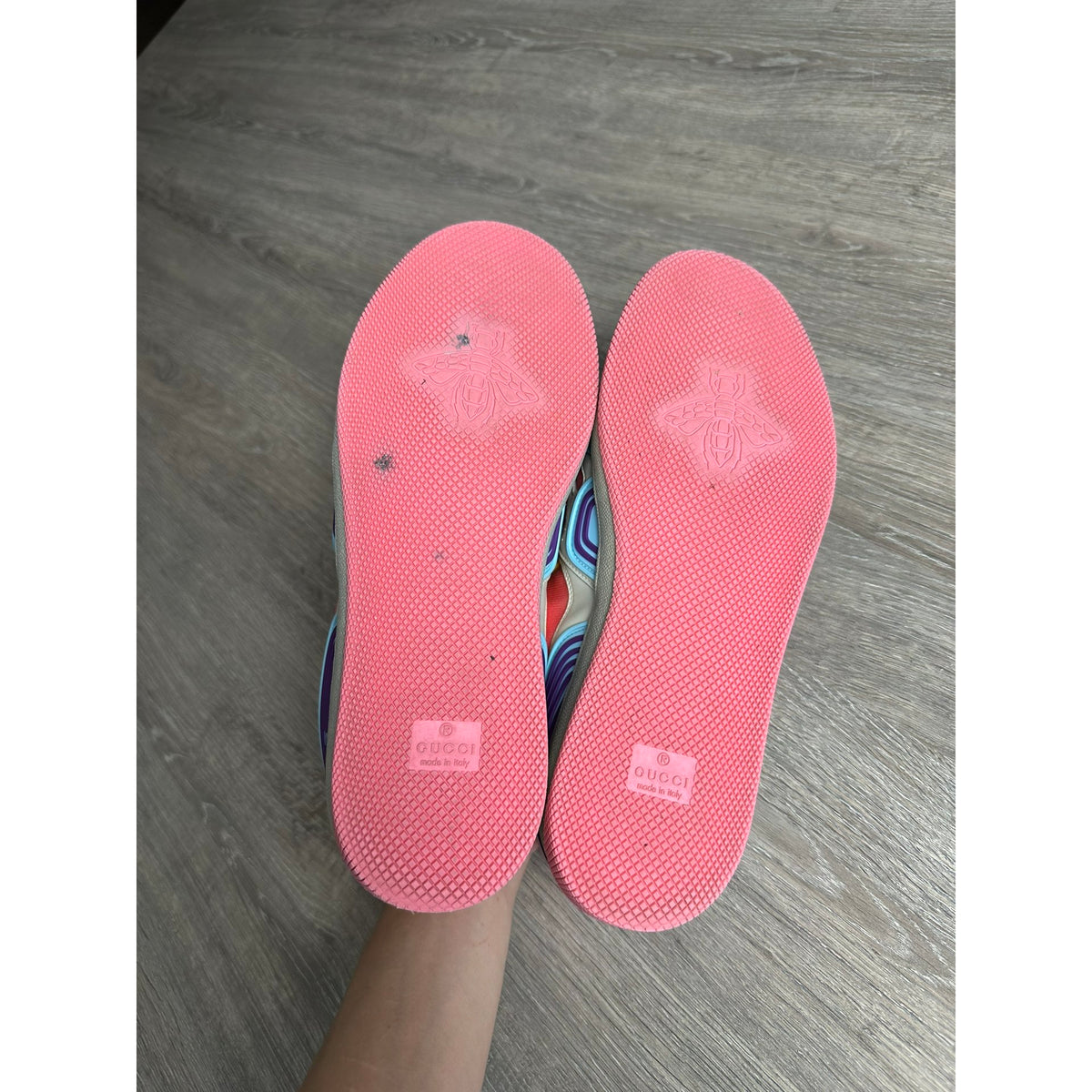 Gucci Baskets en cuir Screener Rose 39.5