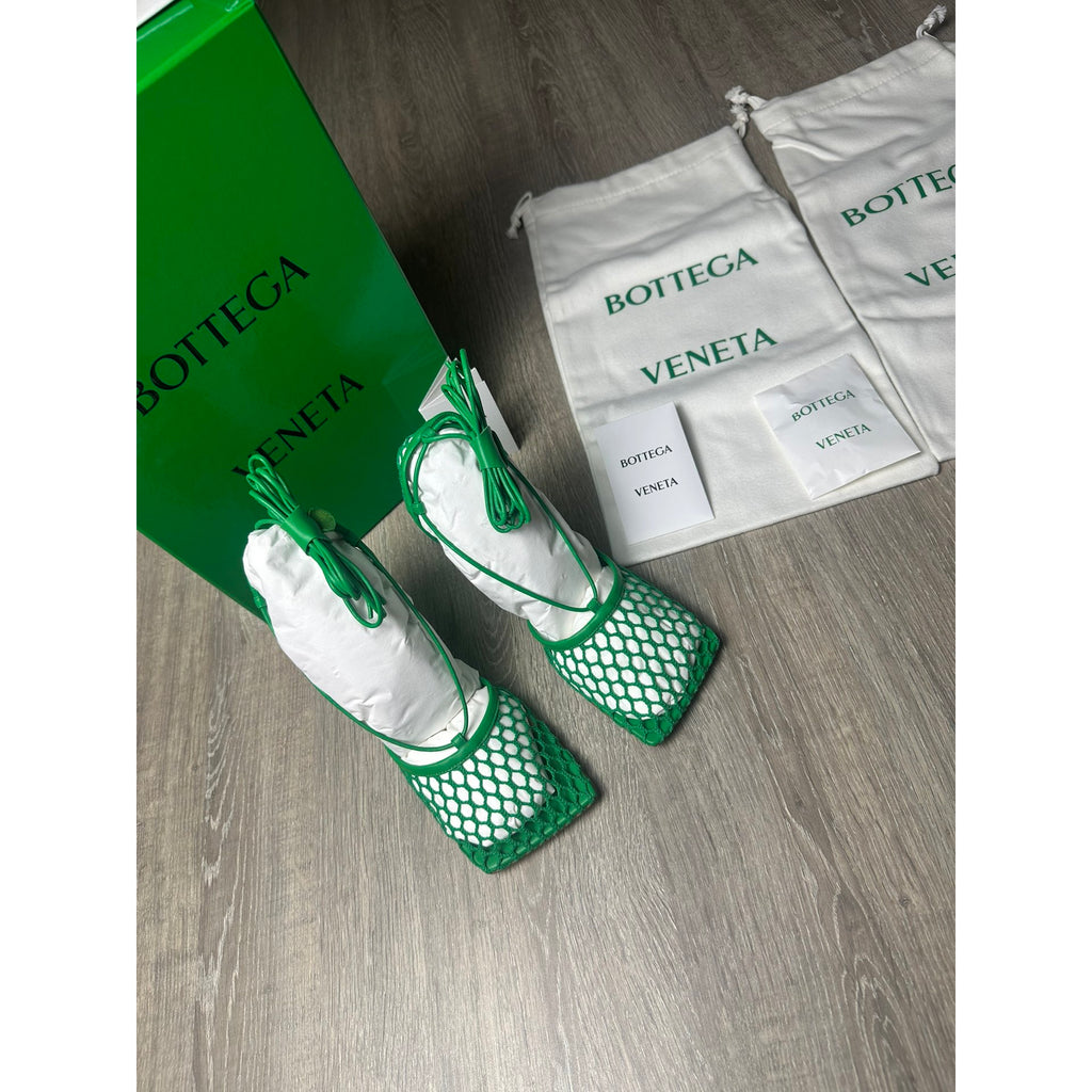Bottega Veneta Sandales en cuir Sparkle Stretch Vert 37