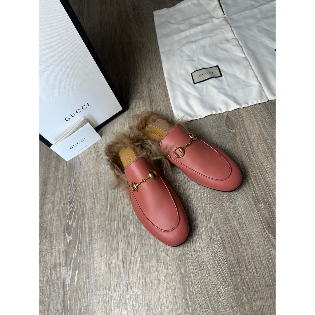 Gucci Mocassins en cuir Princetown Rose 36