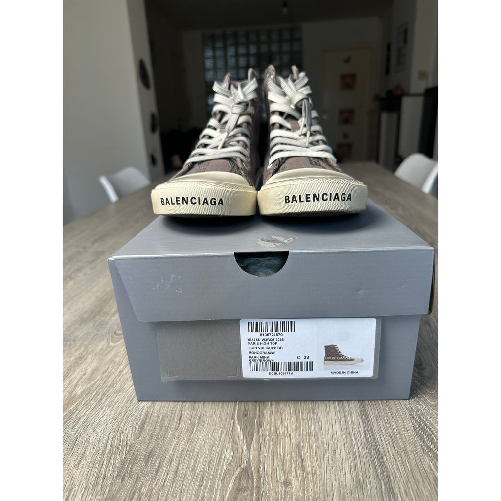 Balenciaga Baskets en toile Marron 38