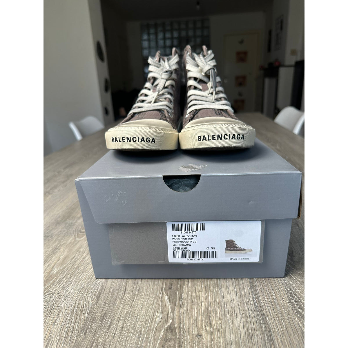 Balenciaga Baskets en toile Marron 38