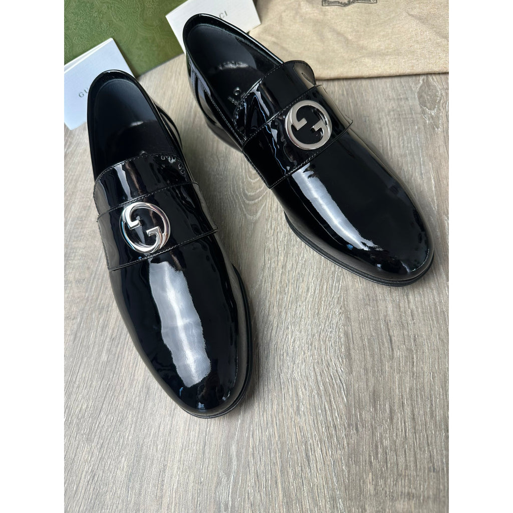Gucci Mocassins en cuir verni Jordaan Noir 37.5