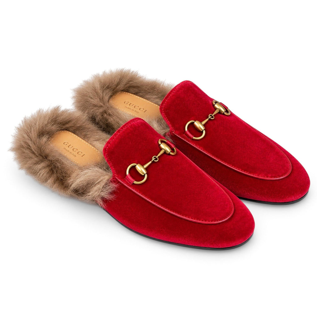 Gucci Mocassins en velours Princetown Rouge 36