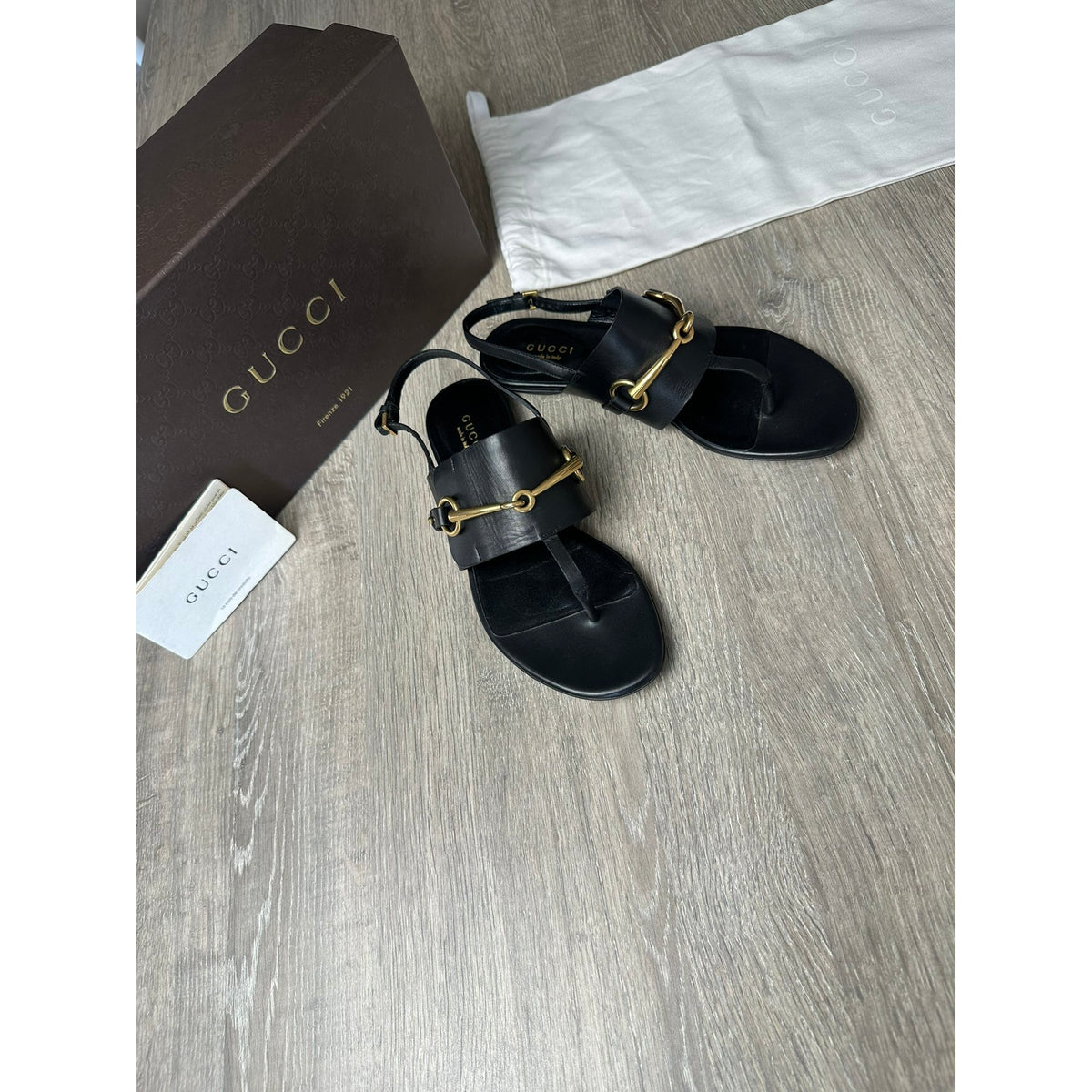 Gucci Sandales en cuir Marmont Noir 36