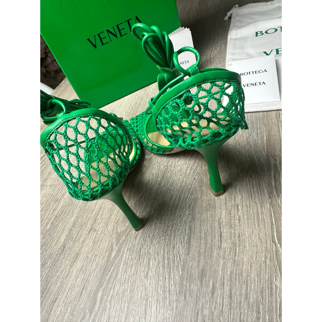 Bottega Veneta Sandales en cuir Sparkle Stretch Vert 37