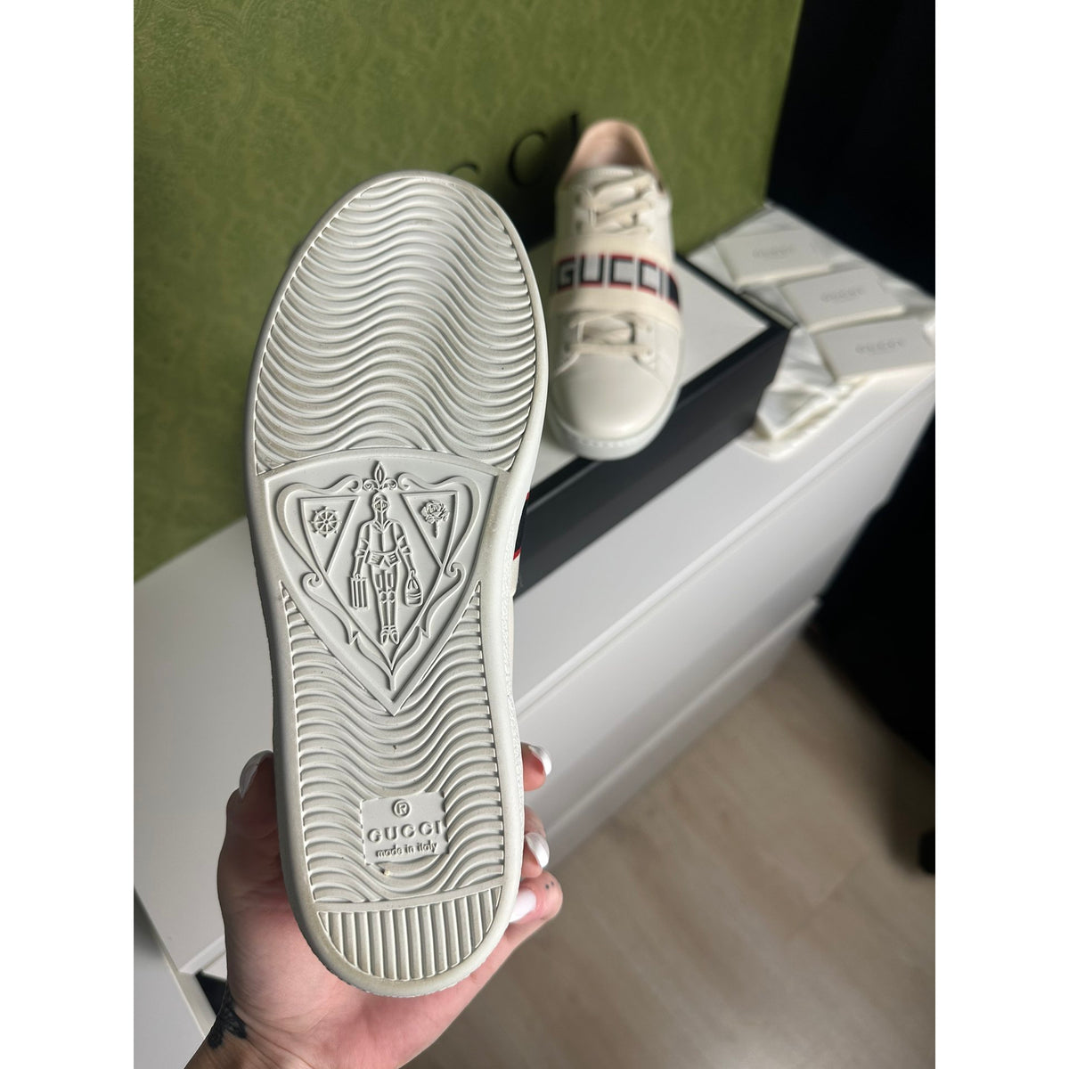 Gucci Baskets en cuir Ace Blanc 36.5
