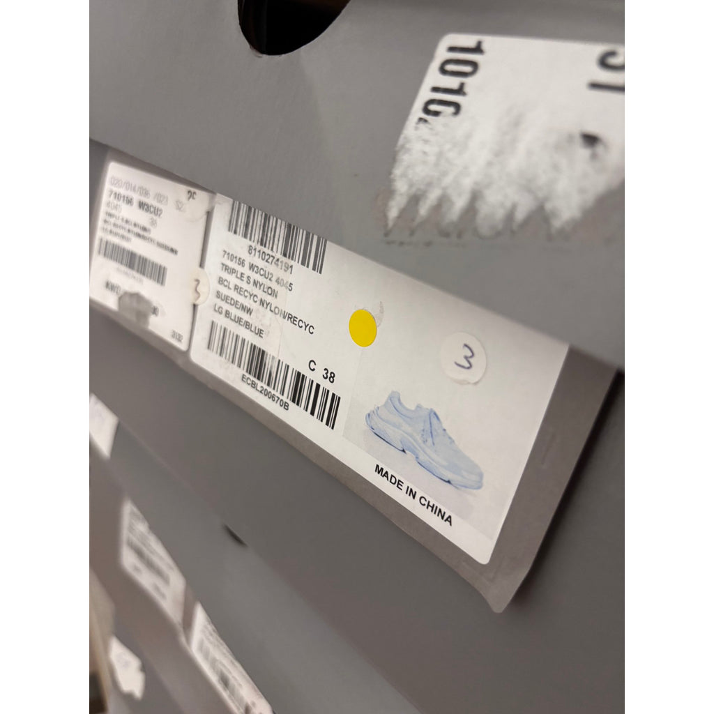 Balenciaga Baskets en toile Triple S Bleu 38