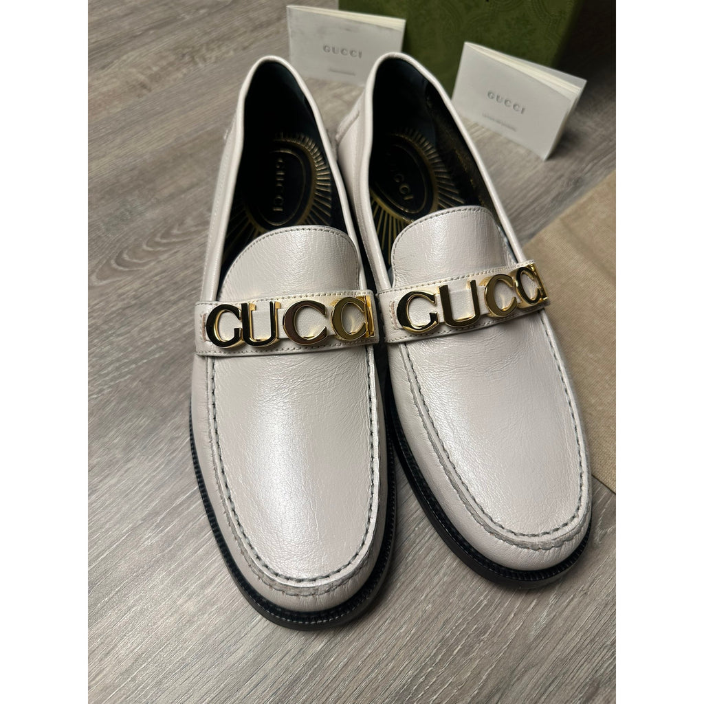 Gucci Mocassins en cuir Jordaan Blanc 8