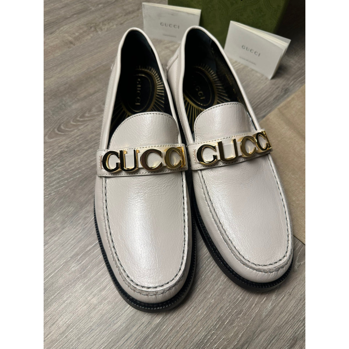 Gucci Mocassins en cuir Jordaan Blanc 8
