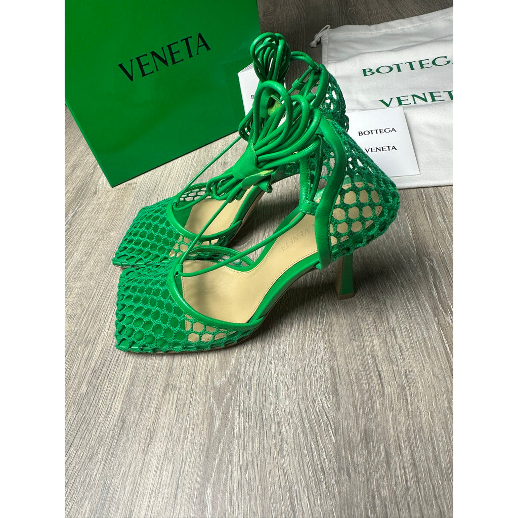 Bottega Veneta Sandales en cuir Sparkle Stretch Vert 37