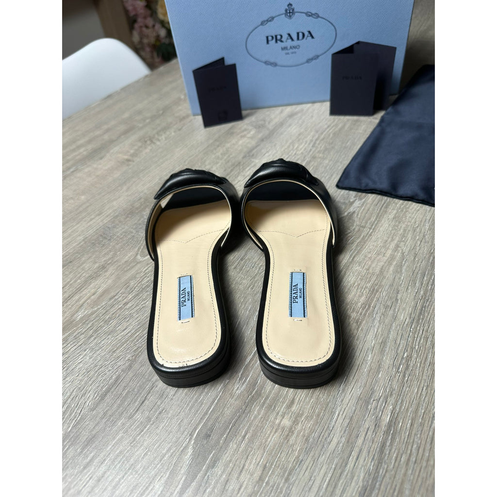 Prada Sandales en cuir Noir 37.5