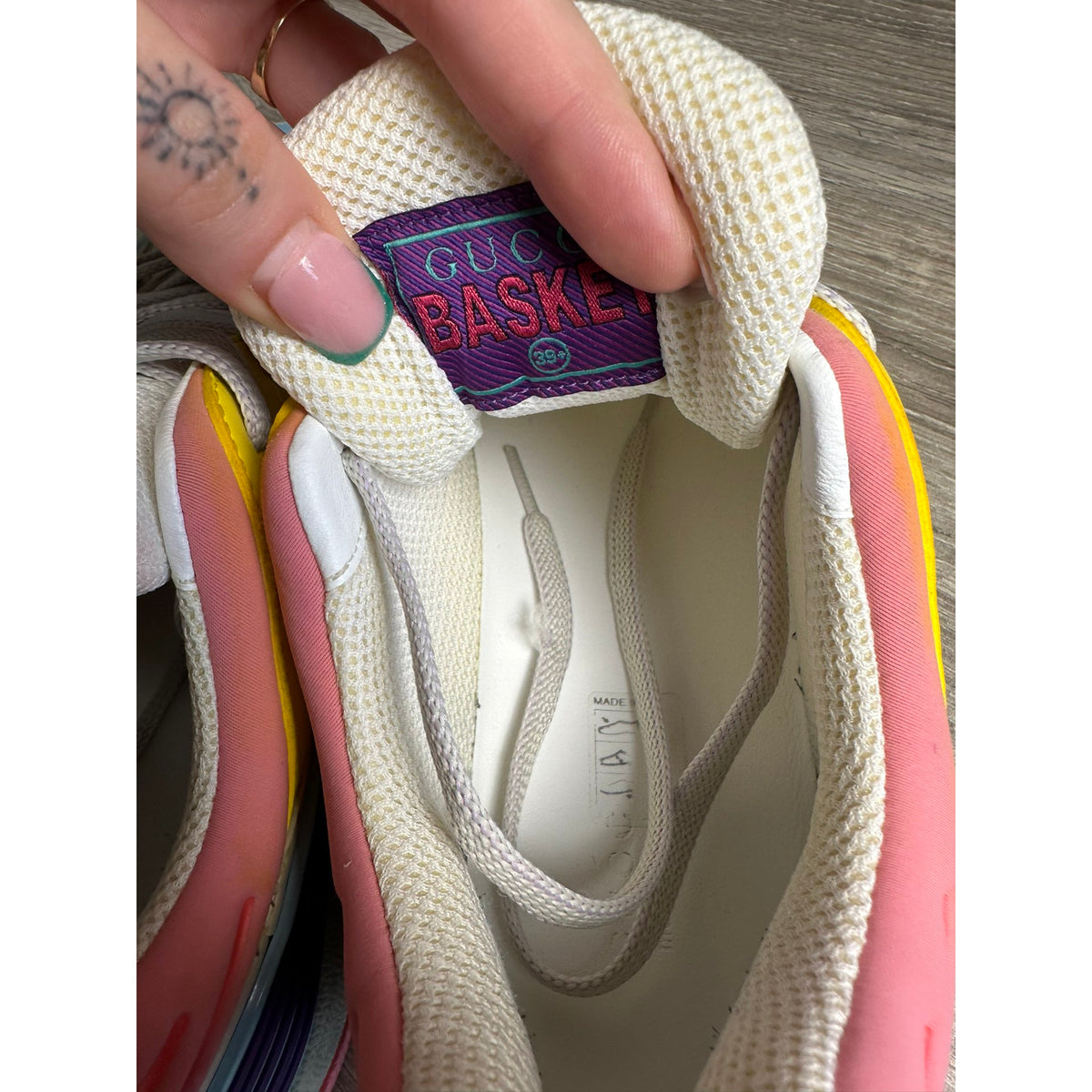 Gucci Baskets en cuir Screener Rose 39.5