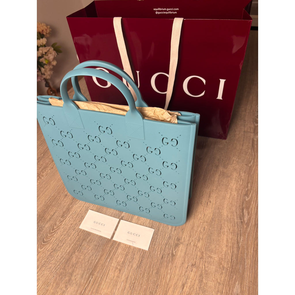 Gucci Cabas Bleu Largeur 33 cm, Hauteur 32 cm, Profondeur 8 cm