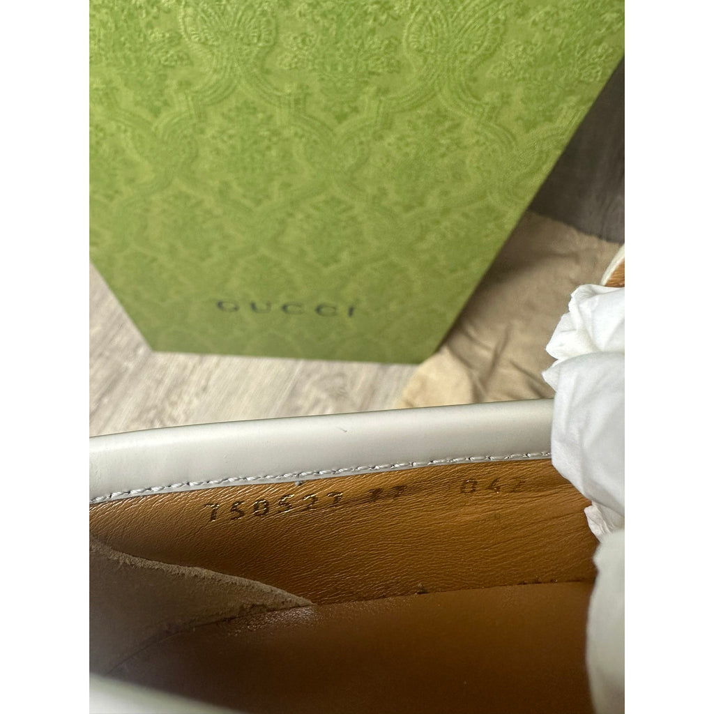 Gucci Mocassins en cuir Jordaan Blanc 37