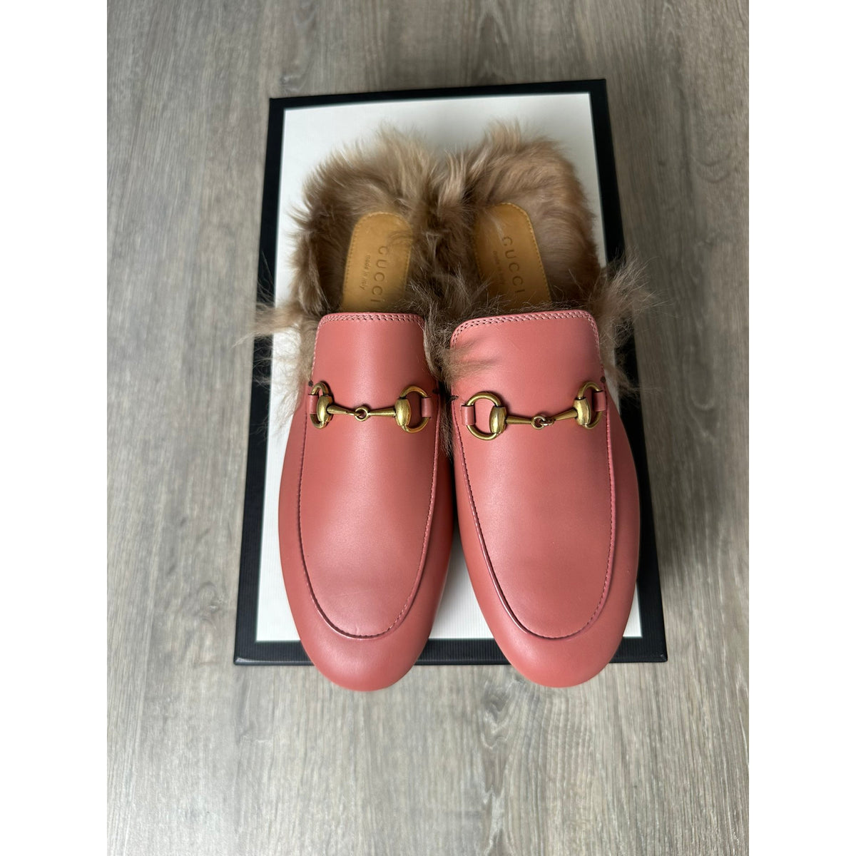Gucci Mocassins en cuir Princetown Rose 36