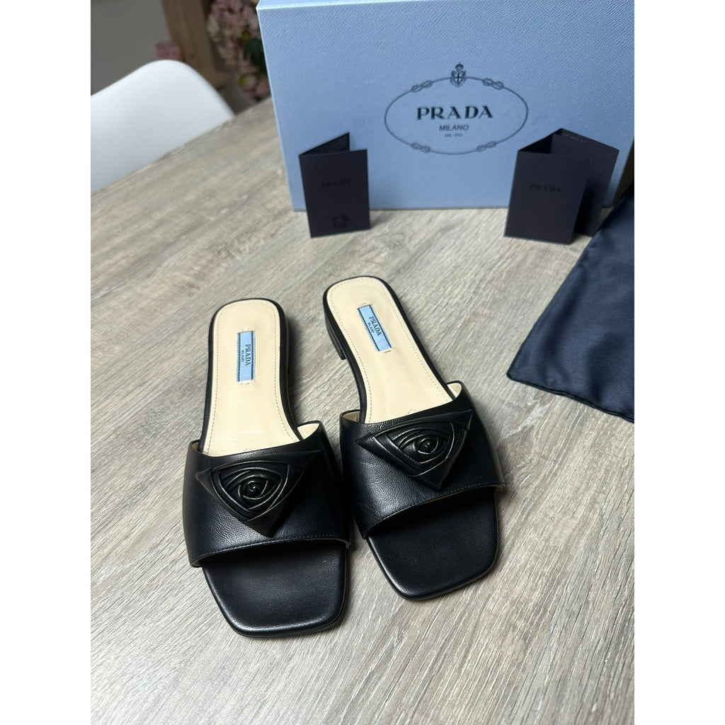 Prada Sandales en cuir Noir 37.5