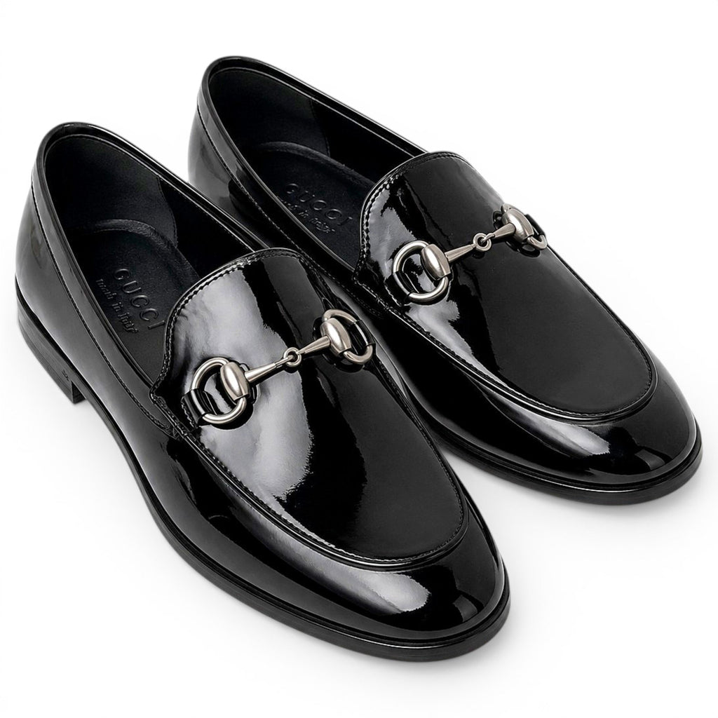 Gucci Mocassins en cuir verni Jordaan Noir 6.5
