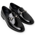 Gucci Mocassins en cuir verni Jordaan Noir 6.5