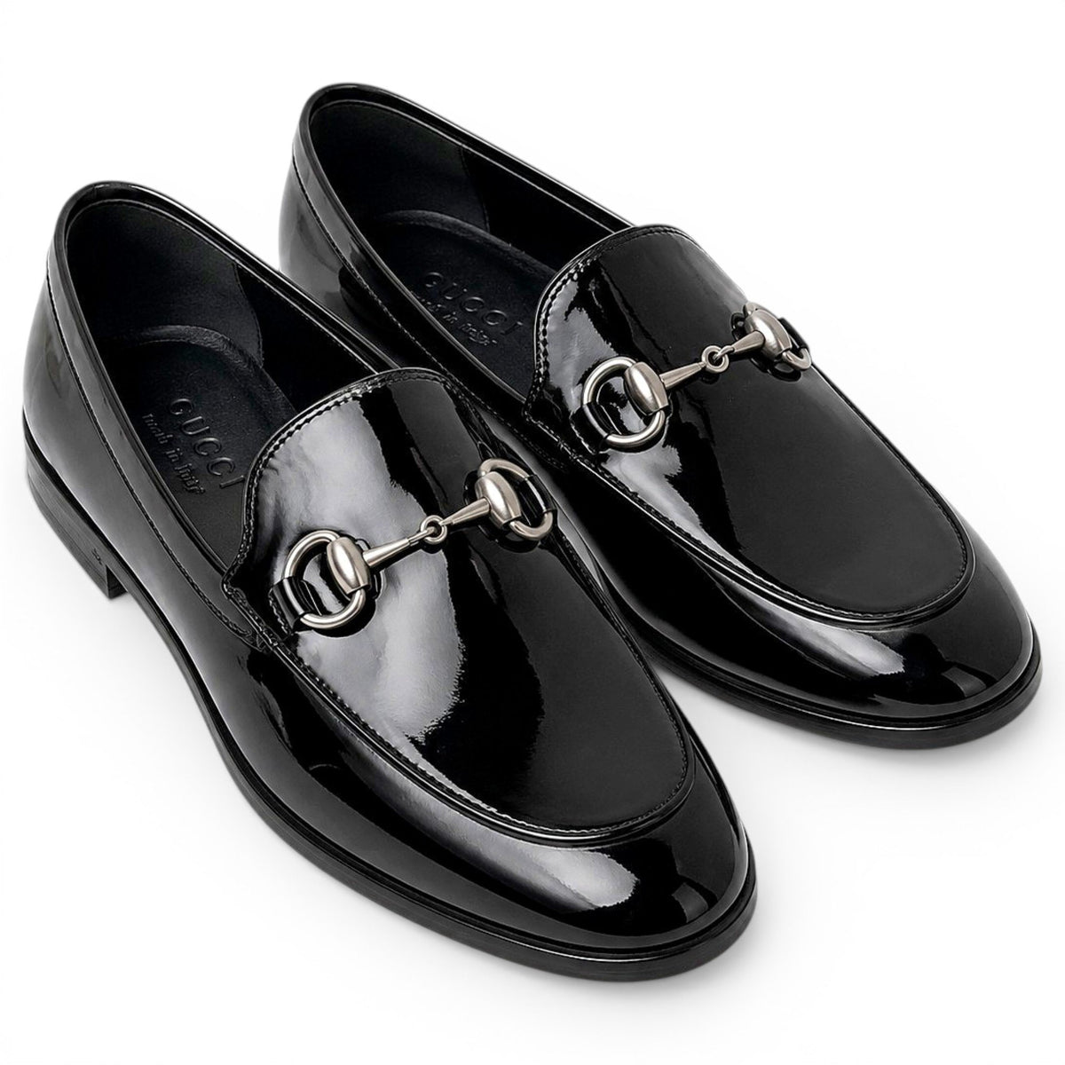 Gucci Mocassins en cuir verni Jordaan Noir 6.5