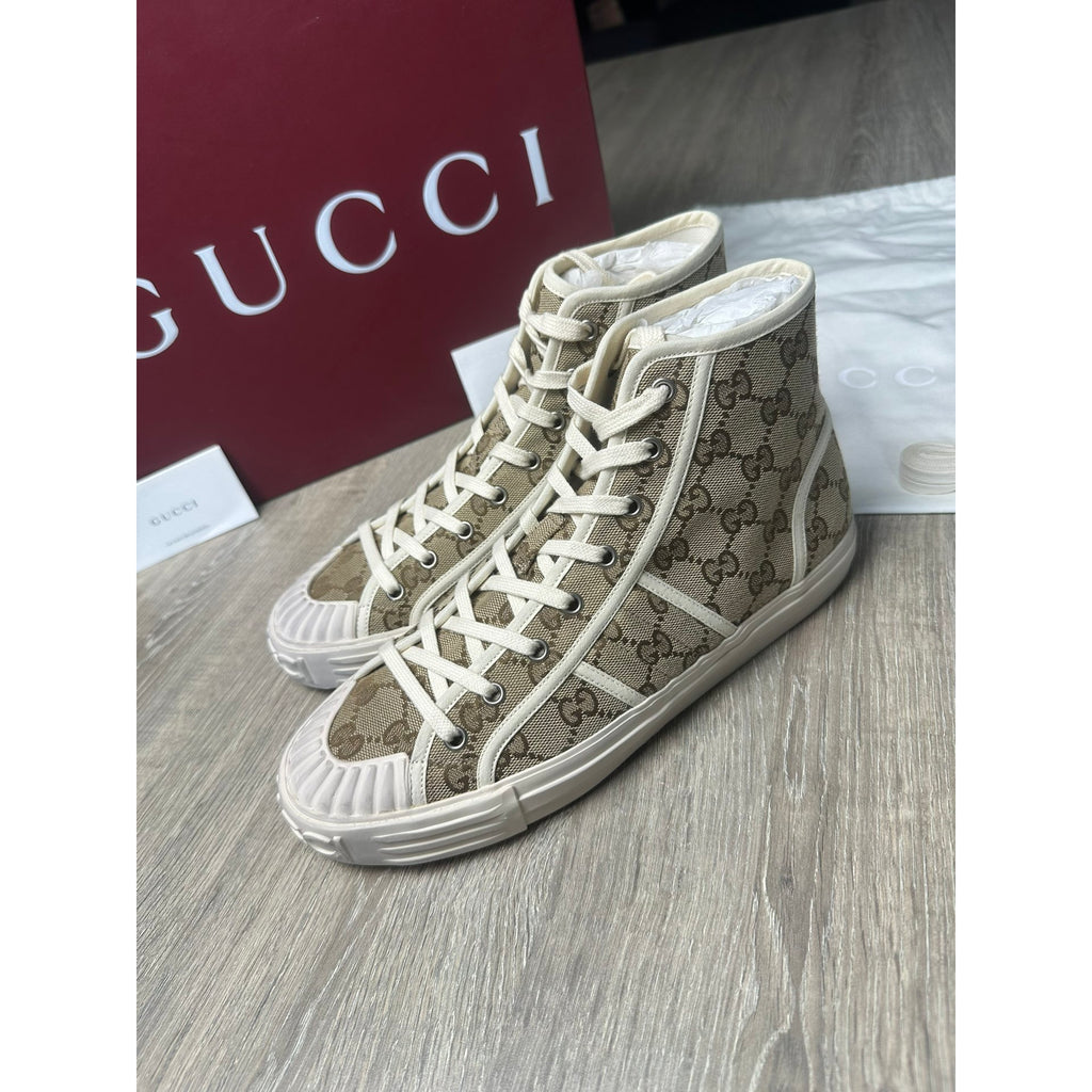 Gucci Baskets montantes en toile Marron 7.5