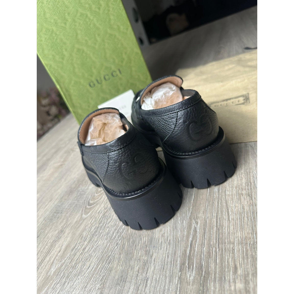 Gucci Mocassins en cuir Jordaan Noir 36.5