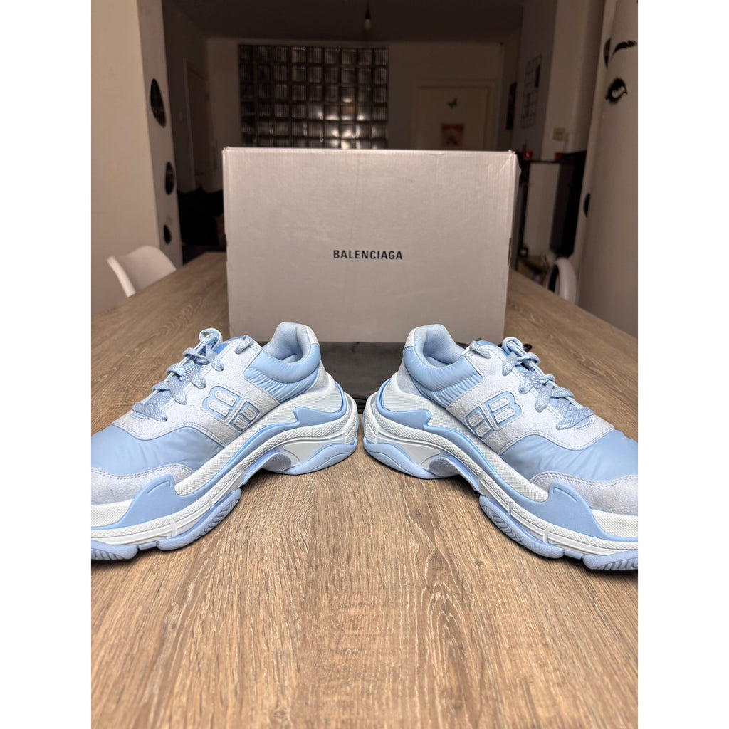 Balenciaga Baskets en toile Triple S Bleu 38