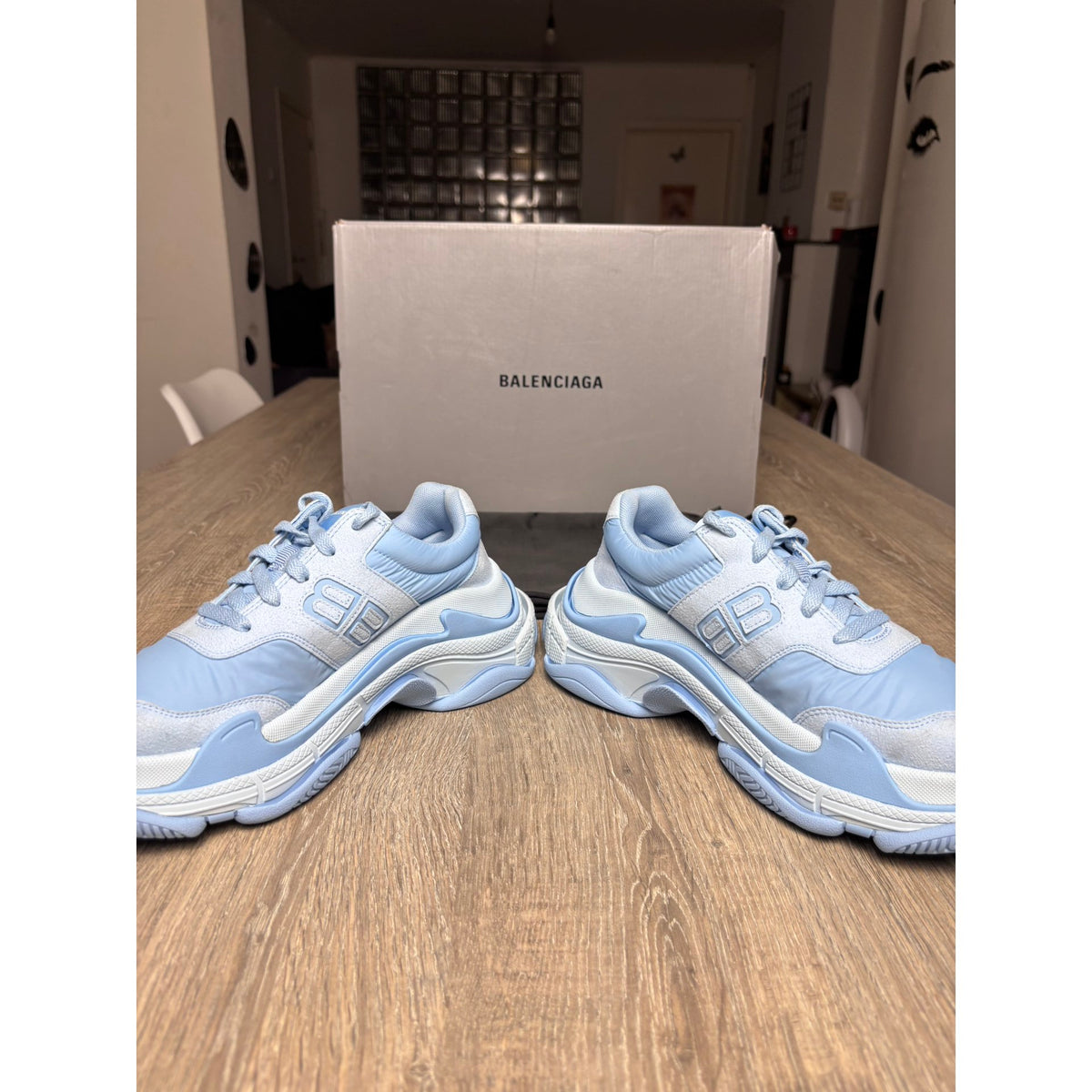 Balenciaga Baskets en toile Triple S Bleu 38