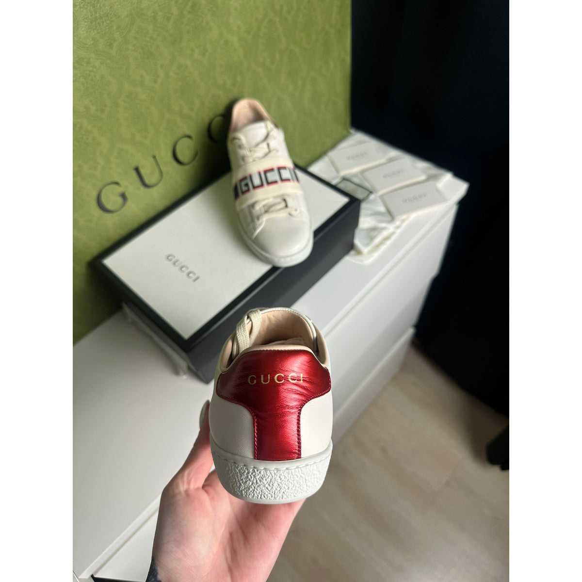Gucci Baskets en cuir Ace Blanc 36.5