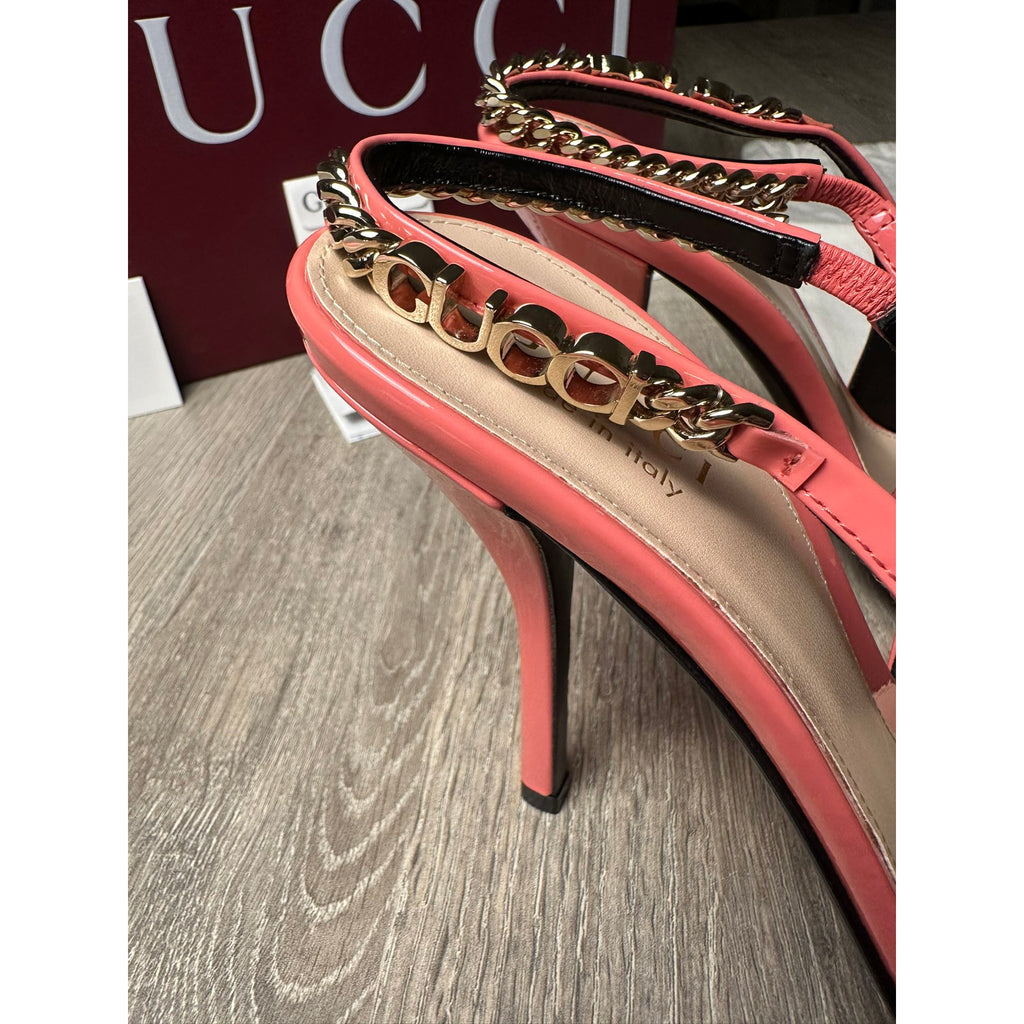 Gucci Escarpins en cuir verni Gucci Signoria Rose 38