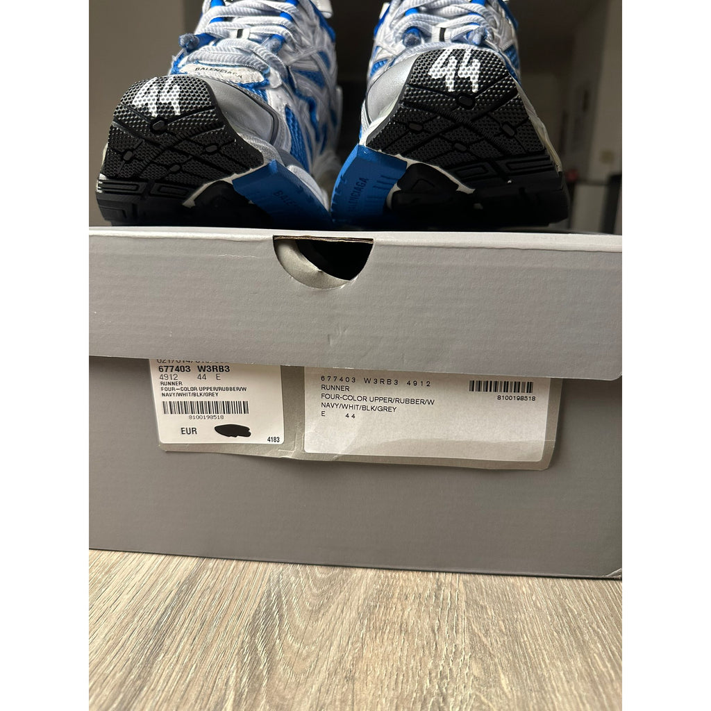 Balenciaga Baskets en cuir Runner Bleu 44