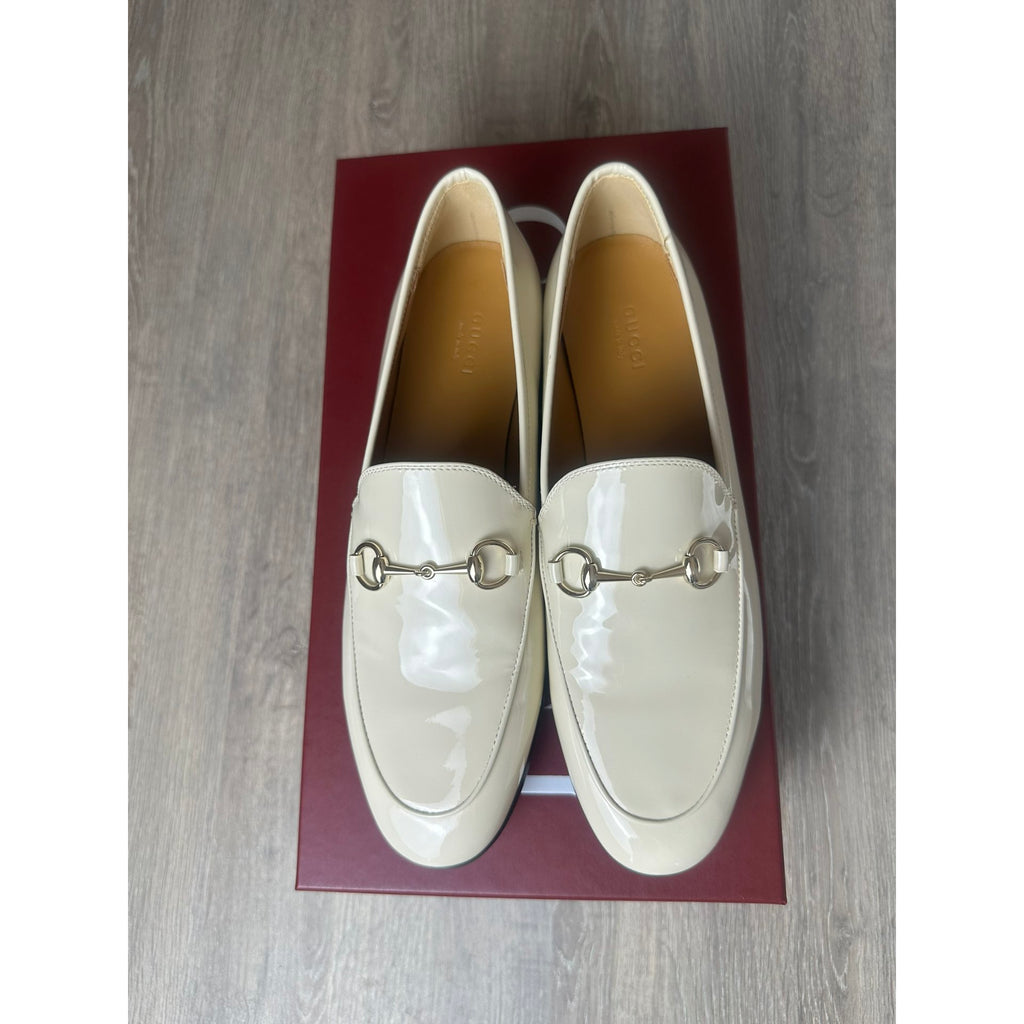 Gucci Mocassins en cuir verni Jordaan Blanc 40.5