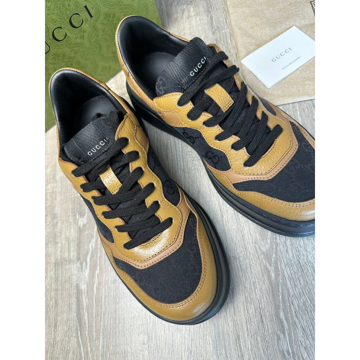Gucci Baskets en cuir Marron 6.5