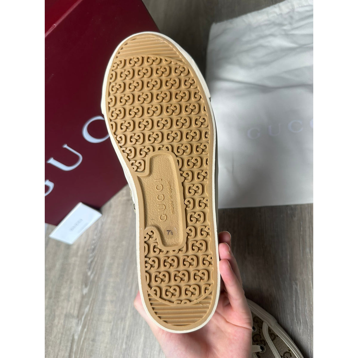 Gucci Baskets montantes en toile Marron 7.5