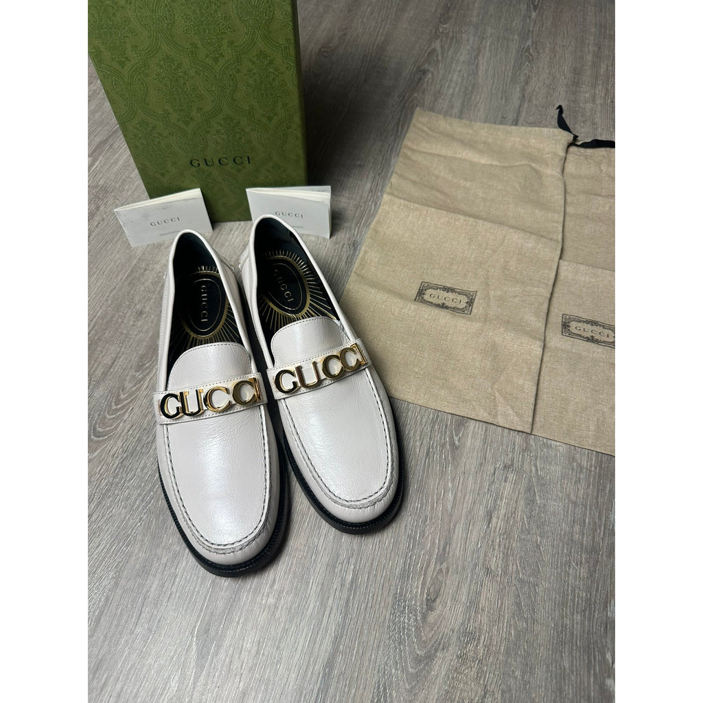 Gucci Mocassins en cuir Jordaan Blanc 8