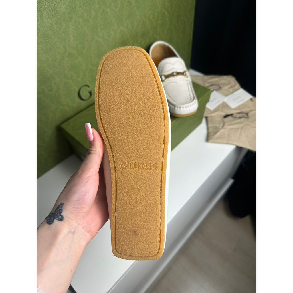 Gucci Mocassins en cuir Jordaan Beige 7.5