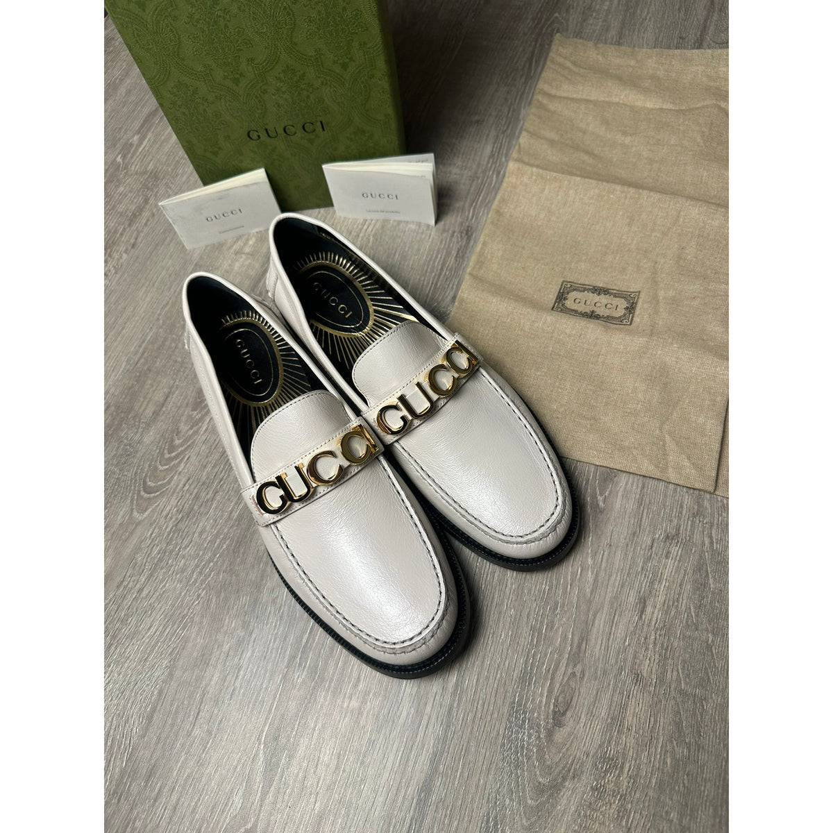 Gucci Mocassins en cuir Jordaan Blanc 8