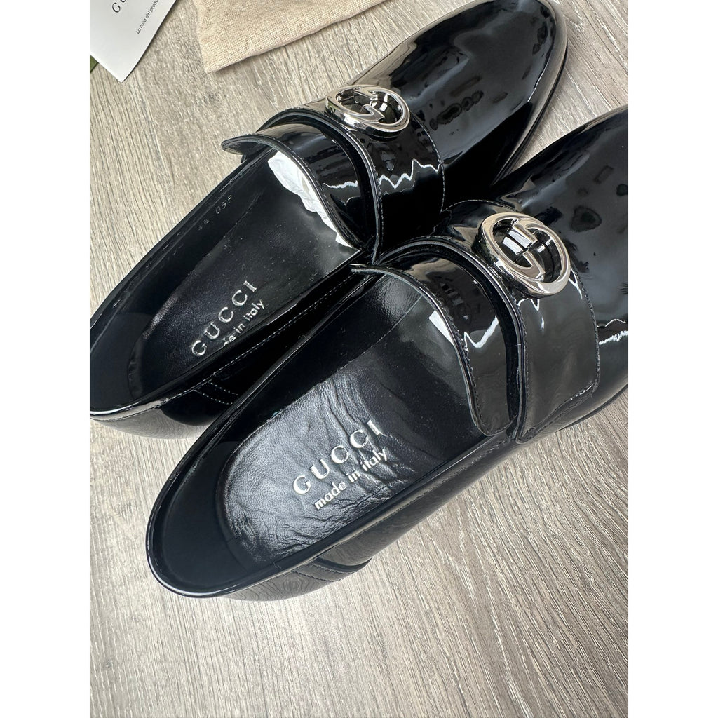 Gucci Mocassins en cuir verni Jordaan Noir 37.5