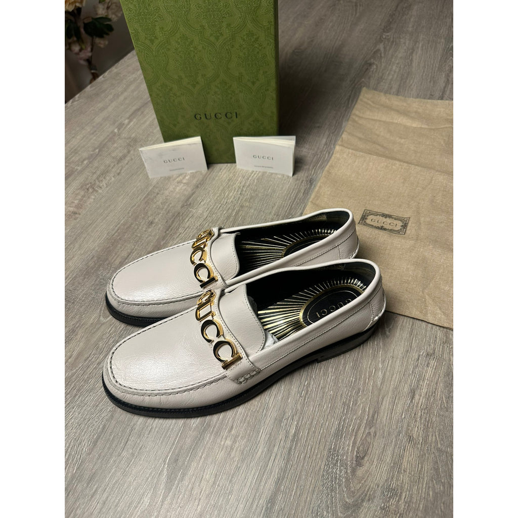 Gucci Mocassins en cuir Jordaan Blanc 8