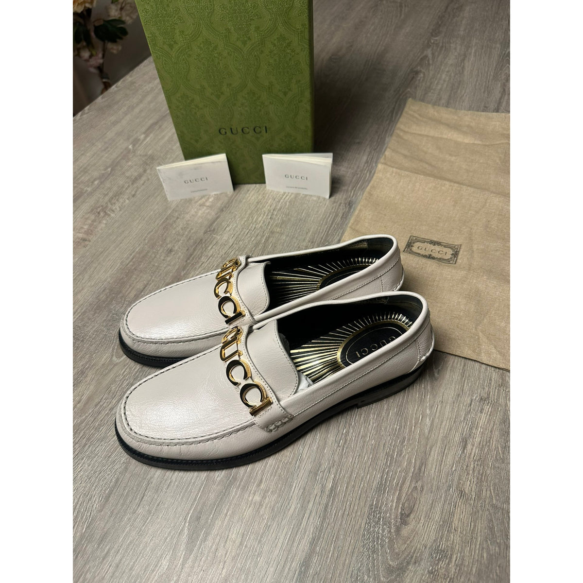 Gucci Mocassins en cuir Jordaan Blanc 8