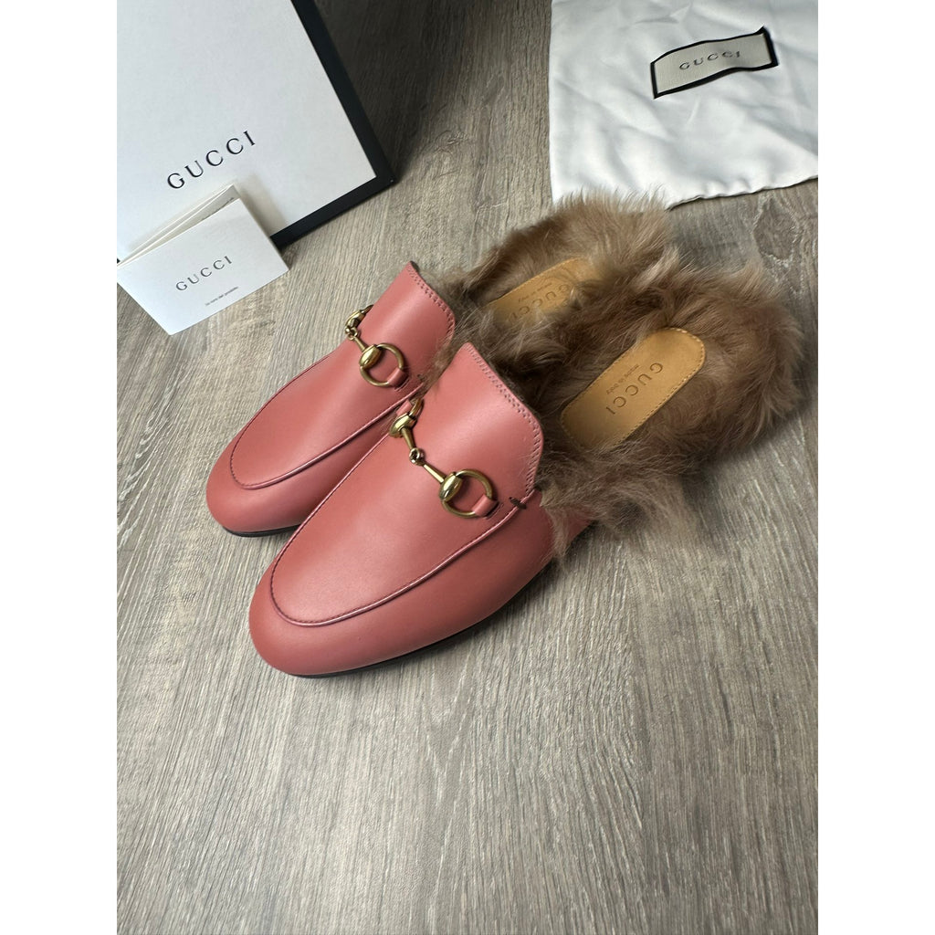 Gucci Mocassins en cuir Princetown Rose 36