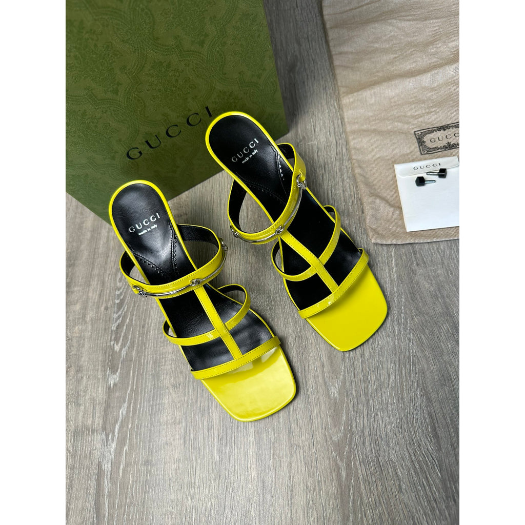 Gucci Escarpins en cuir verni Jaune 37.5