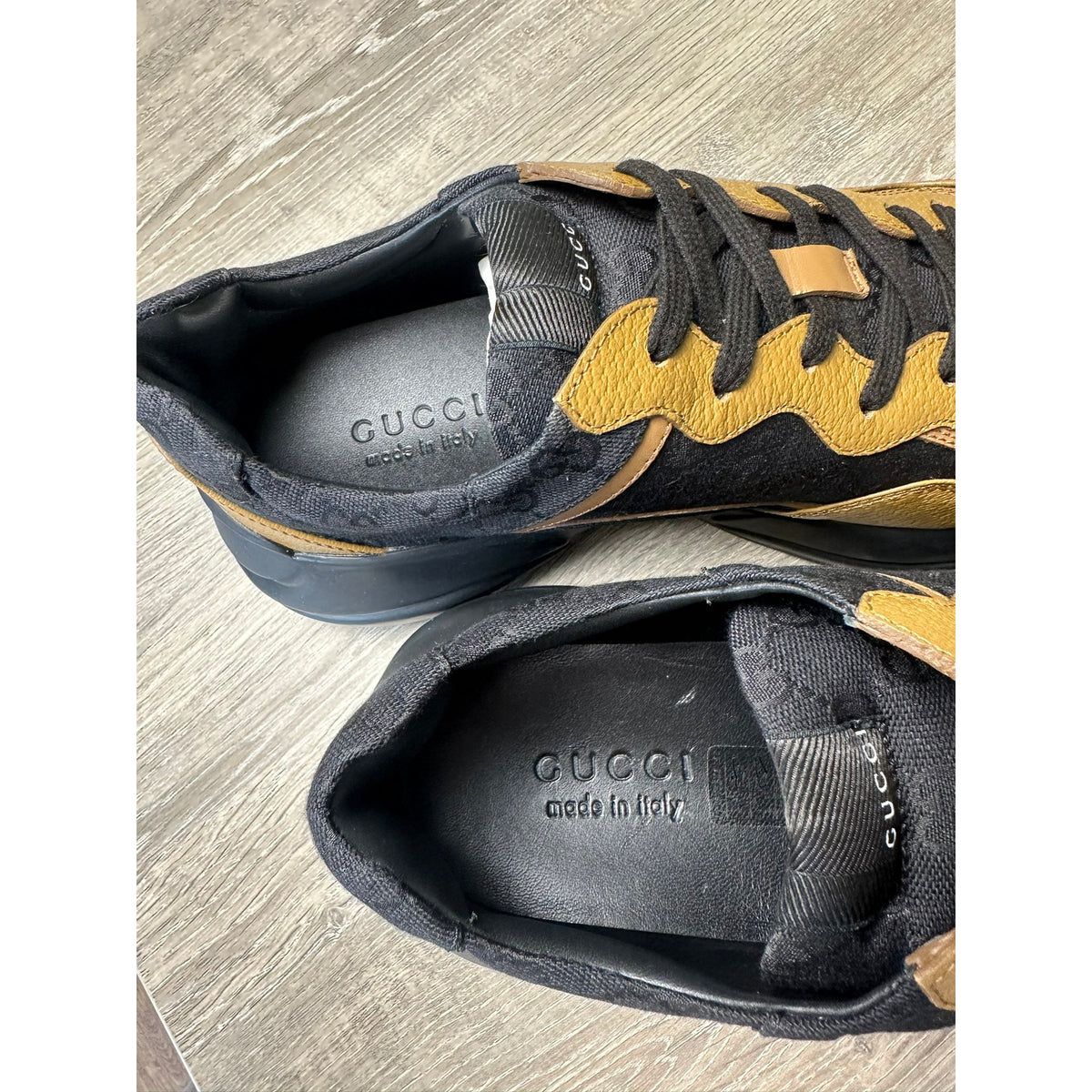 Gucci Baskets en cuir Rhyton Marron 9.5