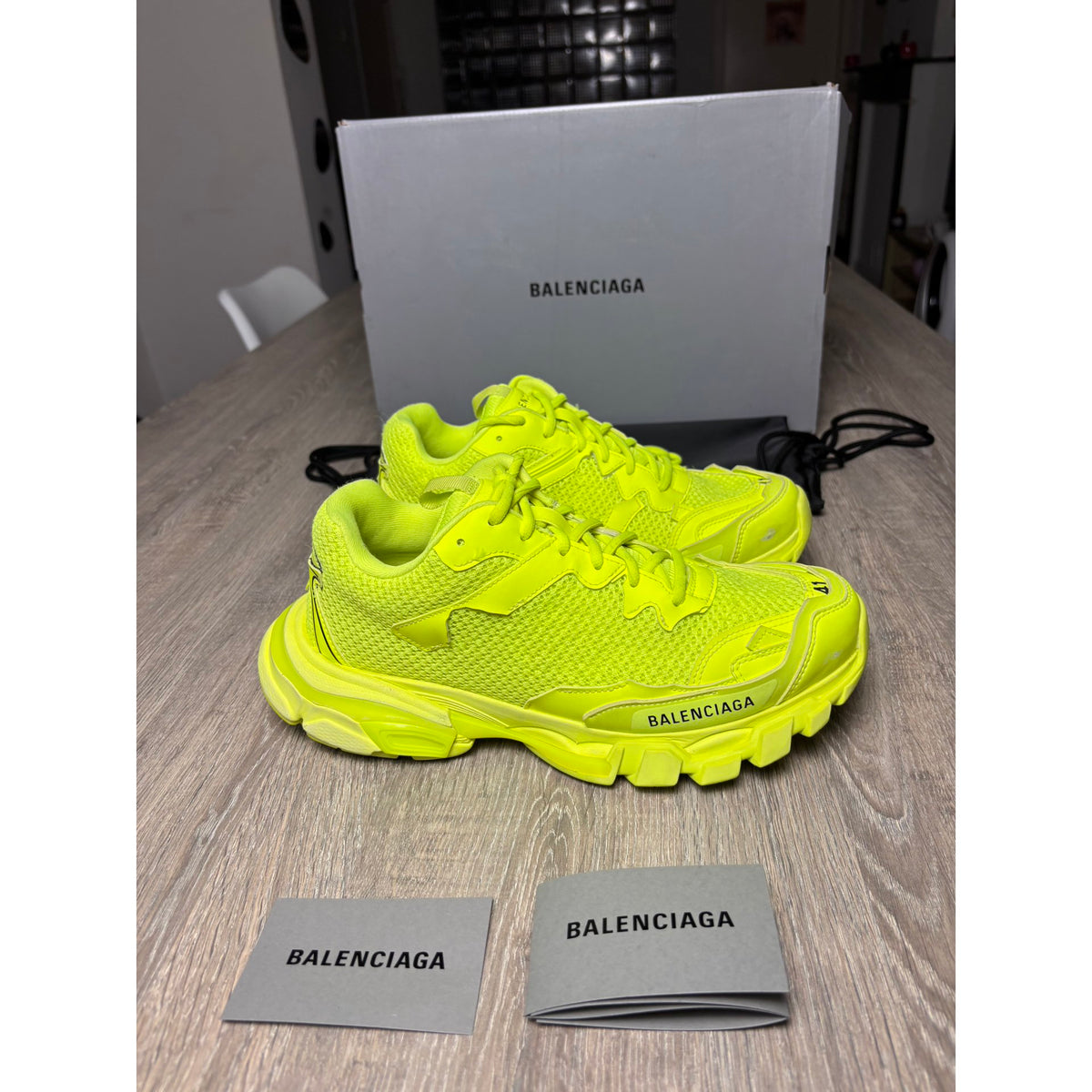 Balenciaga Baskets en cuir Track Jaune 41