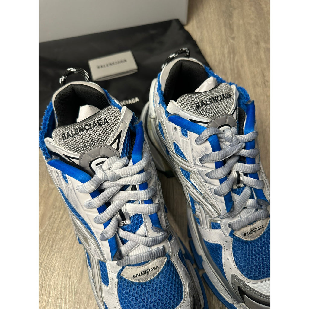 Balenciaga Baskets en cuir Runner Bleu 44