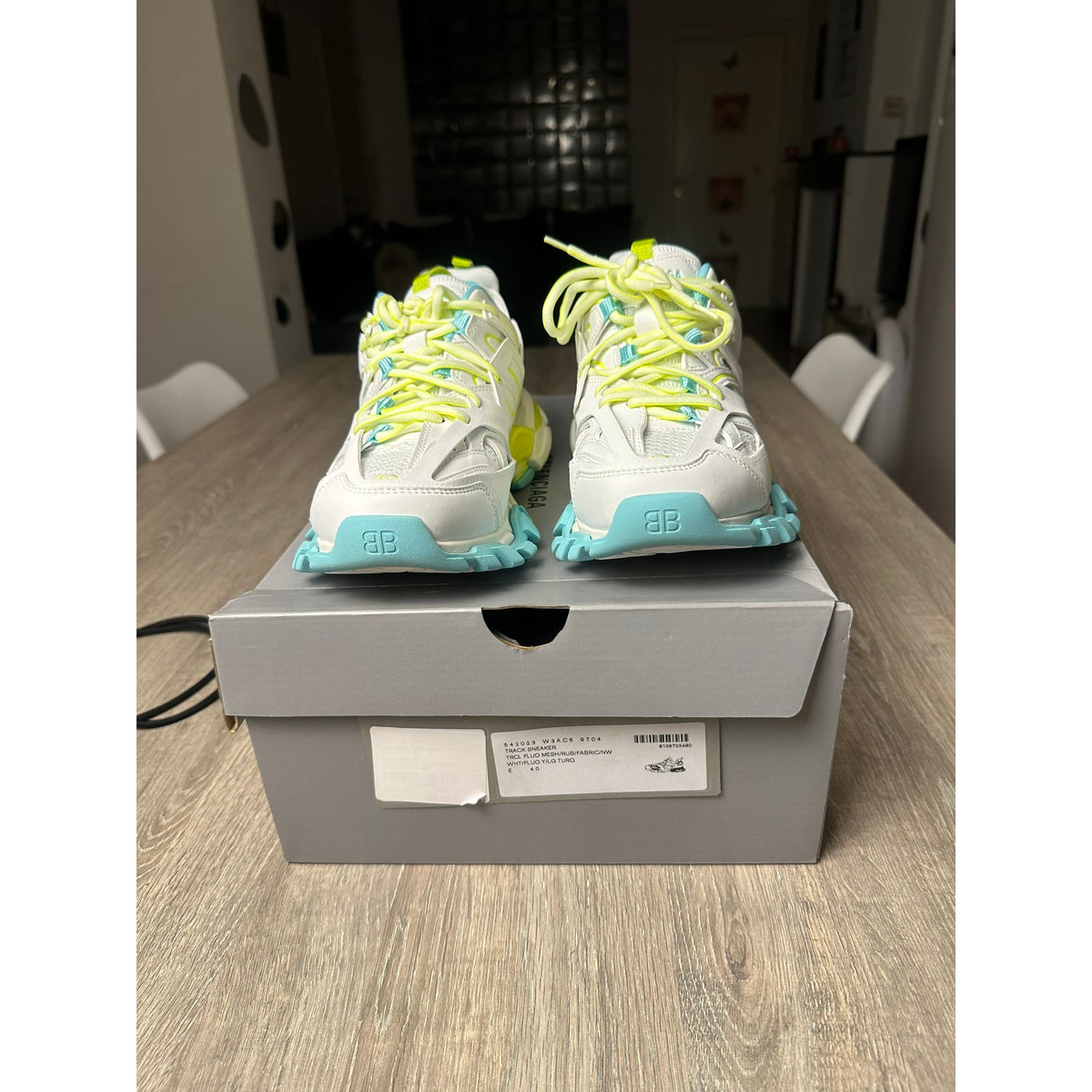 Balenciaga Baskets en cuir Track Blanc 40