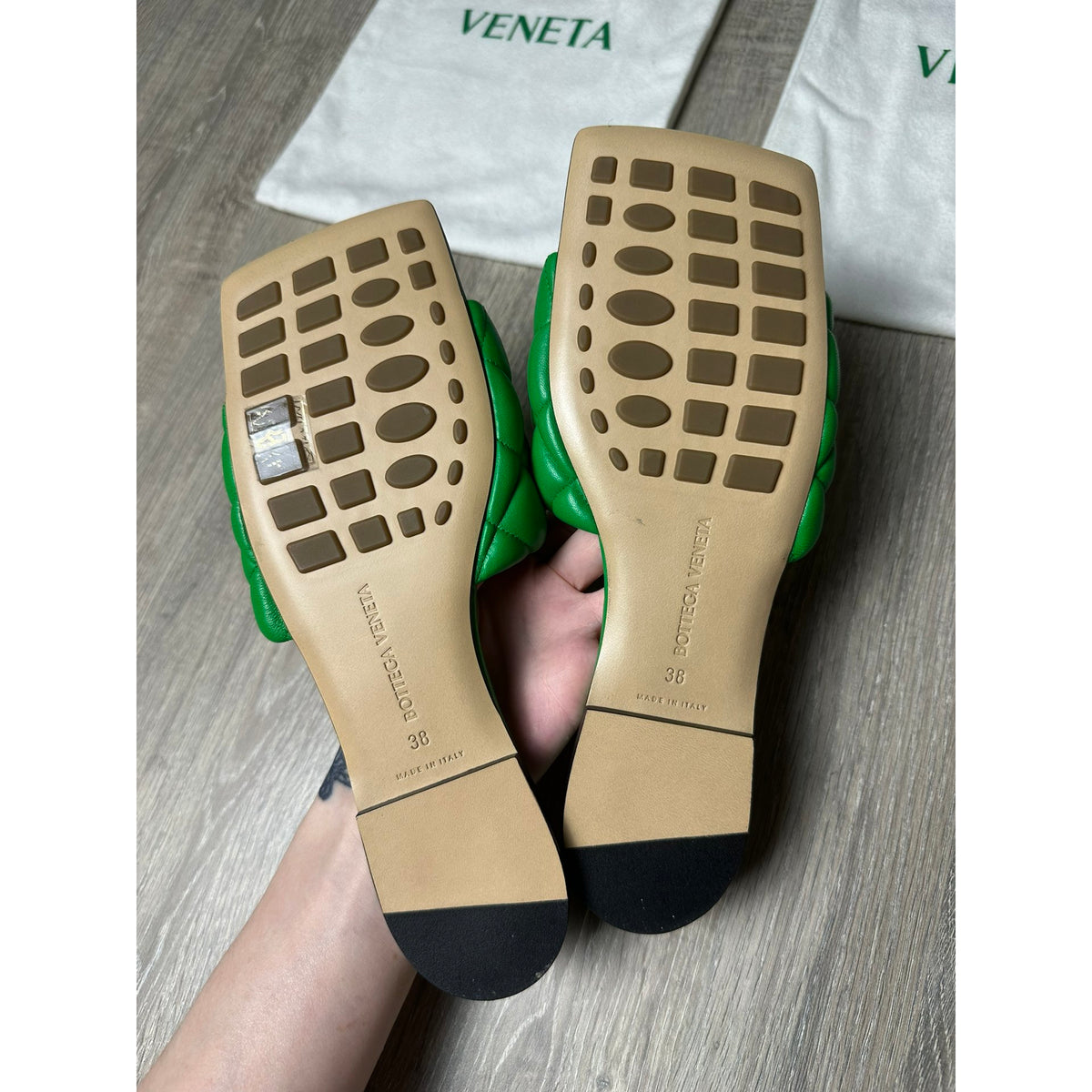 Bottega Veneta Sandales en cuir Bloc Vert 37