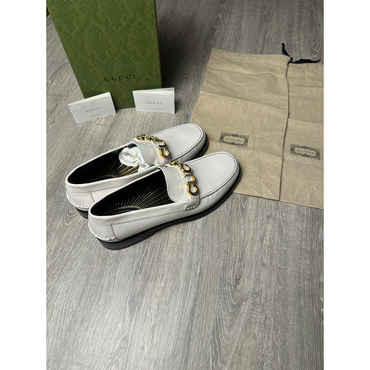 Gucci Mocassins en cuir Jordaan Blanc 8