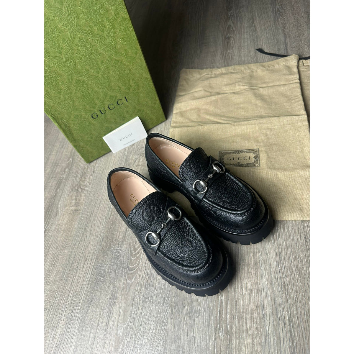 Gucci Mocassins en cuir Jordaan Noir 36.5